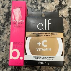 ELF C-Brightening Putty Primer with Vitamin C & Beyou Caffeine Eye Cream Set